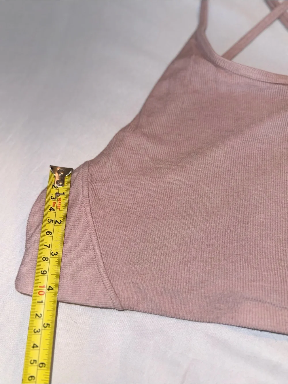Lululemon Women’s Mauve Pink Ribbed Crisscross BackHigh Neck Bralette Size 6/S